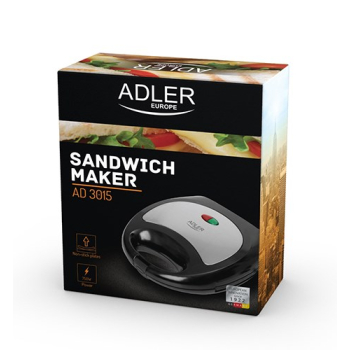 Opiekacz do kanapek Adler AD 3015 (750W; kolor czarny)