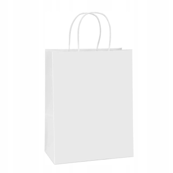 BSTech Torba Papierowa z rączką biała 210x110x270 25 szt 120 gsm