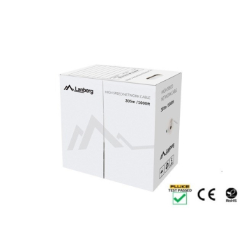 Kabel sieciowy Lanberg LCU5-12CU-0305-S (UTP; 305m; kat. 5e; kolor szary)