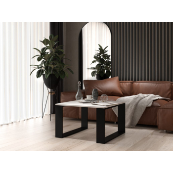 Stolik MODERN MINI 67x67xH40 biały/czarny