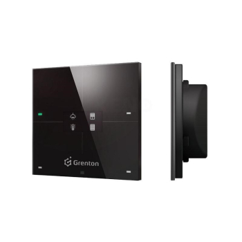 Grenton Smart panel/ 4 pola dotykowe/ wyświetlacz OLED/ TF-Bus/ czarny szklany front
