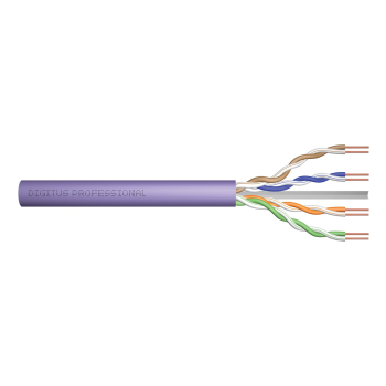 Digitus Kabel instalacyjny kat.6, U/UTP, Dca, AWG 23/1, LSOH, 500m, fioletowy, szpula