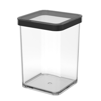 Rotho Pojemnik na przysmaki kwadratowy 1.0L LOFT transparentny/czarny