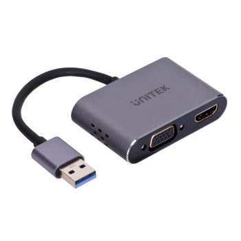 UNITEK ADAPTER USB-A - HDMI & VGA, FULLHD, M/F