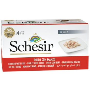 SCHESIR Adult M-Pack Filety z kurczaka z wołowiną 4x85g