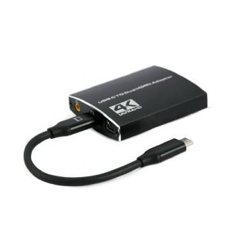 Gembird A-CM-HDMIF2-01 Adapter USB-C na dual HDMI, 4K 60Hz, czarny