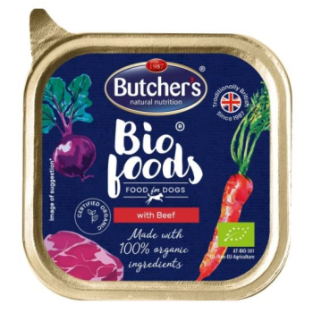 Butcher's BIO Foods -  mokra karma dla psa z wołowiną - tacka 150 g