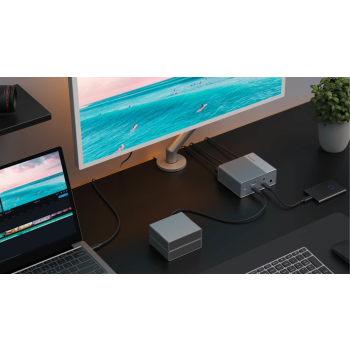 HYPER HDG212B stacja dokująca Dokujący USB 3.2 Gen 2 (3.1 Gen 2) Type-C Srebrny
