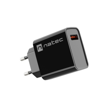 NATEC ŁADOWARKA SIECIOWA RIBERA USB-A 18W CZARNA NUC-2058