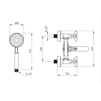 Deante Temisto BQTN11D bateria wannowo-prysznicowa