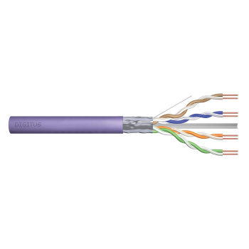 Kabel instalacyjny DIGITUS kat.6, F/UTP, Dca, AWG 23/1, LSOH, 500m, fioletowy, szpula