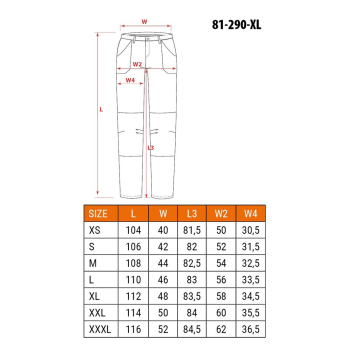 Spodnie ochronne NEO tools 81-290-XL Czarny
