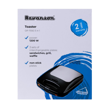Opiekacz 3 w 1 Ravanson OP-7050 (1200W; kolor czarny)