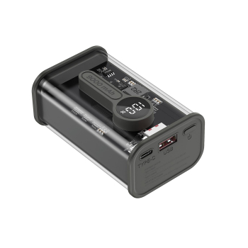 Gembird PB09-TQC3-01 Transparentny power bank QC3.0 z szybkim ładowaniem, 9000 mAh, czarny