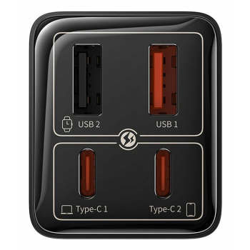 Ładowarka sieciowa Baseus GaN6 Pro FastCharger 2C+2U 65W EU (cluster black)