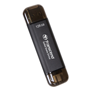 Transcend ESD310C Technologia Thunderbolt 128 GB USB Type-A / USB Type-C USB 3.2 Gen 2x2 Czarny
