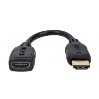 MANHATTAN PRZEDŁUŻACZ KABEL HDMI-HDMI 2.0 M/F 20CM