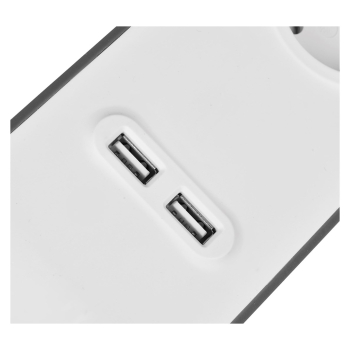 Listwa zasilająca Belkin Power Surge 4-PORT + 2xUSB-A 2.4A 525J 2m Grey/White