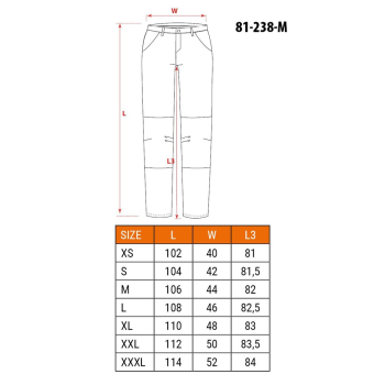 Spodnie robocze HD Slim, pasek, rozmiar M
