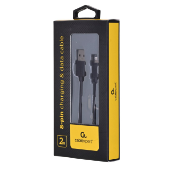 Kabel GEMBIRD CC-USB2-AMLM-2M (USB 2.0 M - Lightning M; 2m; kolor czarny)