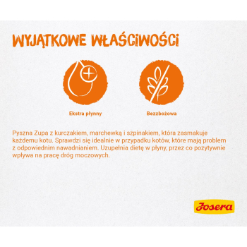 JOSERA Zupa kurczak z marchwią i szpinakiem - mokra karma dla kota - 70 g