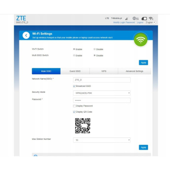 Modem  ZTE LTE MF79U (kolo biały)