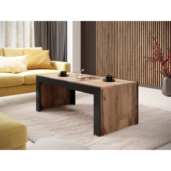 Ława/Stolik MILA 120x60x50 dąb wotan + czarny