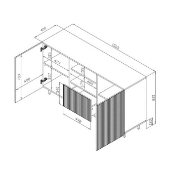 Komoda PAFOS 150x40x82 biały mat