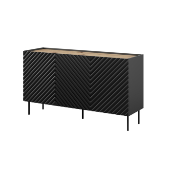 Komoda 3D2SZ ONDA 150x45x85 czarny