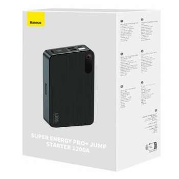 Powerbank/Rozrusznik Baseus Pro+ Car Jump Starter, 12000mAh, 1200A, USB (czarny)