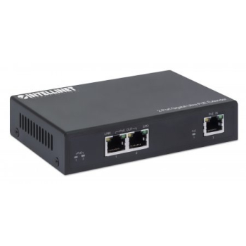 Intellinet 561600 przedłużacz sieciowy Nadajnik sieciowy Czarny 10, 100, 1000 Mbit/s