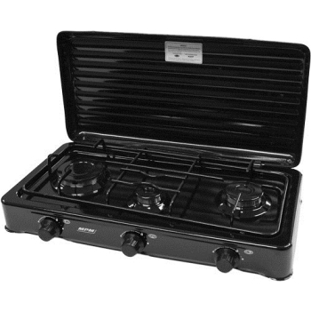 Turystyczna kuchenka gazowa 3-palnikowa/ czarna MPM  SMILE-KN-03/1KB