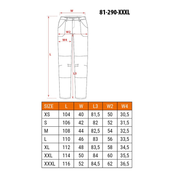 NEO tools 81-290-XXXL spodnie ochronne Czarny