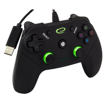 Gamepad Esperanza Vanquisher EGG110K (PC, PS3; kolor czarny, kolor zielony)