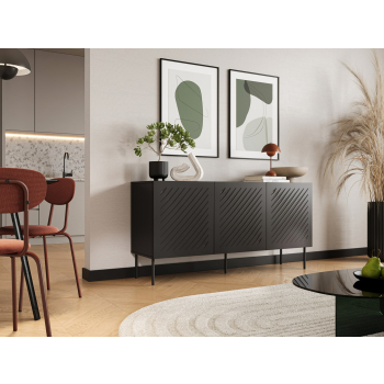 Komoda SIENA 150,5x40x75 czarny mat