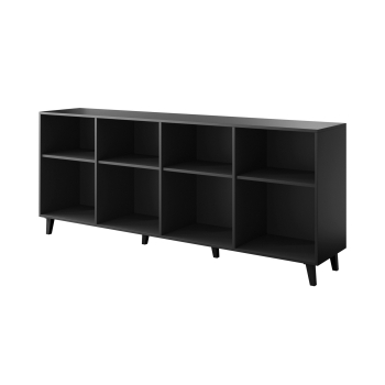 Komoda ETNA 200x42x82 czarny mat + dąb craft