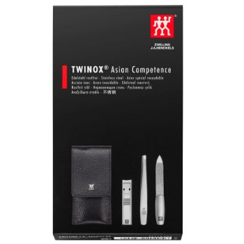Zestaw do manicure ZWILLING 97119-004-0 Twinox - czarne, skórzane etui, 3 elementy