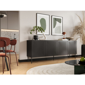 Komoda SIENA 200x40x75 czarny mat