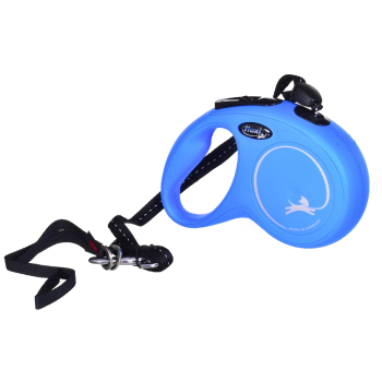 Smycz flexi automatyczna New Classic S linka 8 m - dla psa do 12 kg, kolor niebieski