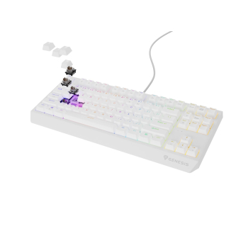 GENESIS Thor 230 TKL klawiatura Gaming USB + RF Wireless + Bluetooth QWERTY Biały