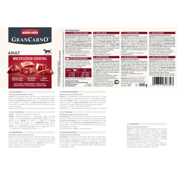 ANIMONDA Grancarno Adult mięsny koktajl - mokra karma dla psa - 800g
