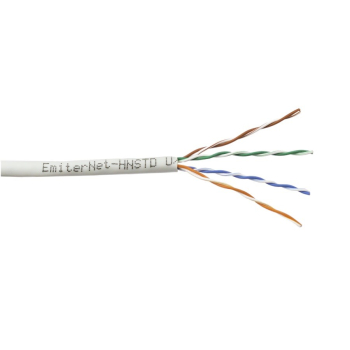 Kabel Emiter Net UTP (U/UTP) kat.5e 350MHz, drut, standard, szary
