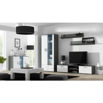 Komoda 120cm SOHO S7  szary/ biały połysk