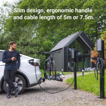 Green Cell GC HabuDen Wallbox 22kW 32A 7,5m Kabel Typ 2 Inteligentna Stacja Ładowania EV z Aplikacją GC App Bluetooth WiFi