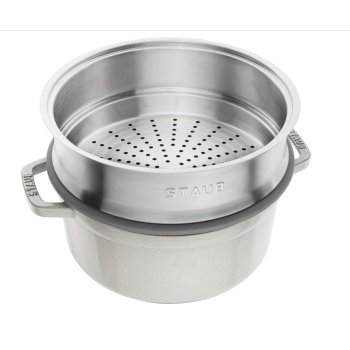 Garnek żeliwny okrągły z wkładem STAUB La Cocotte 40508-822-0 - 3.8 ltr. biała trufla