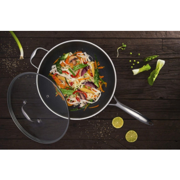 Wok z powłoką DIAMOND Kohersen Black Cube z pokrywką (32 cm ; 5,1l)