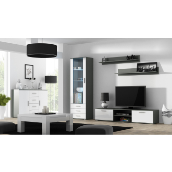 Witryna SOHO S1 szary/ biały połysk