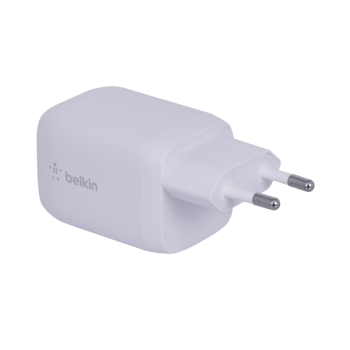 Ładowarka Belkin BoostCharge Pro Dual USB-C PD 3.0 PPS GaN Wall Charger 65W + USB-C to USB-C Cable 2m White