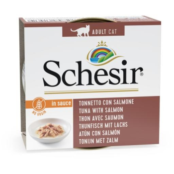 SCHESIR Adult IN SAUCE Tuńczykiem z łososiem w sosie 70g