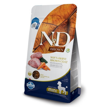 FARMINA N&D Brown Dog Lamb, Spirulina&Carrot Adult Mini - sucha karma dla psa - 2 kg